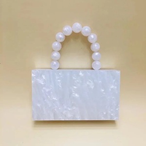 Handmade Eco-friendly Resin <b>Clutch</b> <b>Bag</b> with Pearl Handle Modern Luxury Rectangle Design Custom Shape Sculpture for Home Decor - Product Image 1