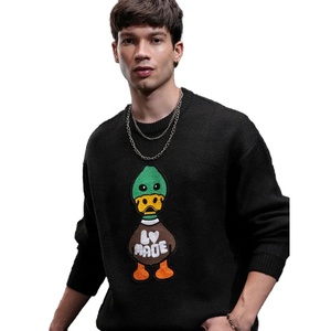 Men's Great Quality Custom Designer Pullover Long Sleeve Loose Sweater Winter Solid Pattern Workout Wear With Digital Printing - Product Image 1