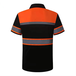 เสื้อโปโลผู้ชายแบบมีซิปพร้อมแถบสะท้อนแสง เสื้อโปโลทำงานสำหรับผู้ชายเพื่อความปลอดภัยมองเห็นได้ชัดเจน ราคาประหยัด - Product Image 3