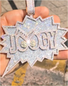 Colgante de Moissanita VVS Personalizado con Diseño de Letra de Nombre, Chapado en Oro Blanco, con Incrustaciones de Diamantes - Product Image 4