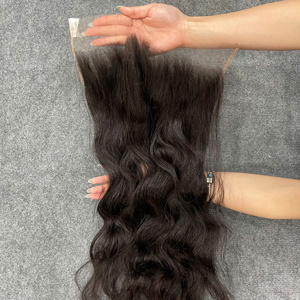 Extensions de cheveux naturels vietnamiens ondulés noirs de haute qualité avec dentelle frontale HD suisse – Prêts à être expédiés - Product Image 4