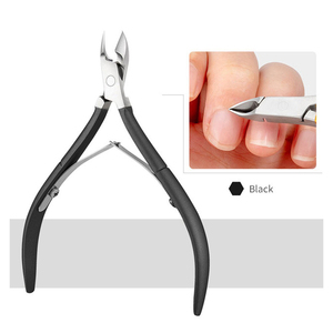 Coupe-ongles professionnel en acier inoxydable, mâchoire plate de 12,5 mm, lame tranchante, coupe-ongles à manche noir, outil de manucure et pédicure pour les doigts, Adu - Product Image 1