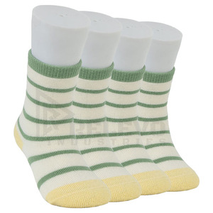 Men's Crew <b>Socks</b> Striped Green White Cotton Knitted Breathable Spring Daily Wear - Product Image 6