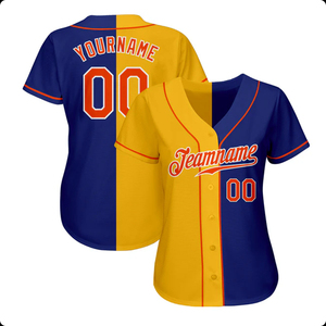 เสื้อเบสบอลแบบซับลิเมชั่นสั่งทำพิเศษ ผ้าโพลีเอสเตอร์ 100% ระบายอากาศได้ดี แขนสั้น ติดกระดุม  พร้อมชื่อทีมและหมายเลข  ลายไล่เฉดสีแบบเส้นขอบฟ้า  สำหรับทั้งชายและหญิง - Product Image 4