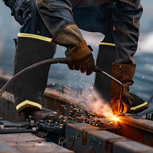 Couvre-chaussures en cuir de vachette pleine fleur de qualité supérieure, résistant à l'abrasion, à la chaleur et aux flammes, pour travaux lourds et de construction - Product Image 6