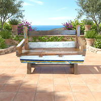 Canapé DIVADI en bois de bateau récupéré, deux places, durable, artisanal, écologique, avec rangement dissimulé, style rustique, intérieur/extérieur, maison, hôtel