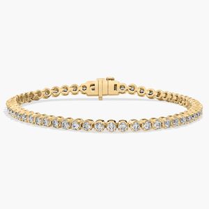 14K White <b>Gold</b> Round Cut Lab Grown Diamond Classic Tennis Bracelet Four Prong <b>Set</b> IGI Certified Luxury Gift Jewelry for Women - Product Image 1