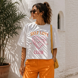 T-shirt ample en jersey de coton doux et respirant à manches courtes pour femme - Product Image 5