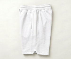 Pantalones Cortos de Punto de Algodón Blanco para Hombre, Cintura Media, Cordón Ajustable, Estilo Bermuda Informal, Bolsillos, Transpirables, Corte Regular - Product Image 4