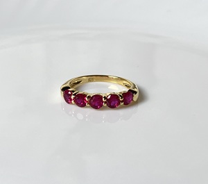 Bague en argent sterling 925 avec pierre précieuse rouge sertie à griffes, or Cu, design tendance, cadeau de mariage et de Noël pour femme - Product Image 1