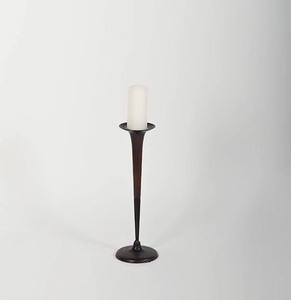 Support de bougie en métal bronze foncé en gros, chandelier moderne en forme de trompette, centre de table pour mariage et décoration intérieure - Product Image 3