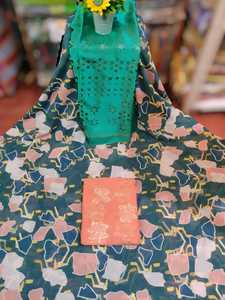 Tela de Voile Dirac Verde de Algodón Tejida para Vestidos de Novia Somalíes de Moda, Impresión Digital Jacquard Lisa de Calidad Superior - Product Image 4