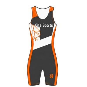 Maillot de compétition sans manches pour homme Orange et Charbon, uniforme de performance pour la course, personnalisable, vente en gros, pour équipes sportives - Product Image 1