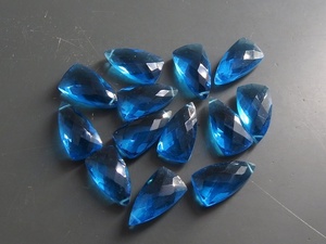 Tanzanite bleu Quartz à facettes longues trillions larme goutte verre pierre boucle d'oreille pour la fabrication de bijoux cristal Lampwork grossiste - Product Image 4