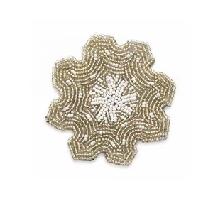 Wholesale Price Table Decor Hand <b>Beaded</b> Embroidery Snowflake <b>Coasters</b> - Product Image 1