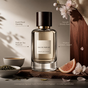 น้ำหอม Eau De Parfum หรูหราสำหรับทั้งชายและหญิง กลิ่นหอมติดทนนาน บรรจุในขวดแก้วดีไซน์ทันสมัย ฝาไม้สีเข้ม กลิ่นดอกไม้และผลไม้ รับผลิตแบรนด์ส่วนตัว - Product Image 2