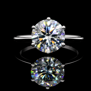 Bague solitaire en or blanc avec diamant de laboratoire taille ronde, certifié IGI D-E & pureté VVS-VS, pour la vente en gros. - Product Image 1