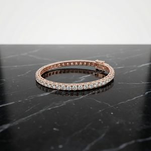 Pulsera de tenis clásica de oro rosa con diamantes cultivados en laboratorio para mujer Zyorio Jewels, chapada en plata de ley 925, regalo para bodas y fiestas - Product Image 6