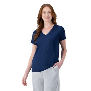 Camisetas de mujer con estampado personalizado a la moda, camisetas lisas 100% de algodón de manga corta con cuello en V, colores de tamaño personalizado disponibles - Product Image 2