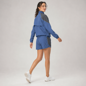 Ensemble veste et short de sport pour femme sur mesure, coupe ample, en tissu Ripstop, style streetwear, logo brodé, fournisseur OEM - Product Image 2