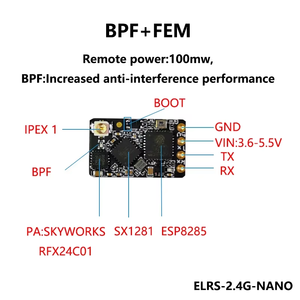 Récepteur Nano BAYCK ELRS 915M/2.4G SX1281 SX1276 ESP8285 Longue Portée Faible Latence ExpressLRS RX - Product Image 5