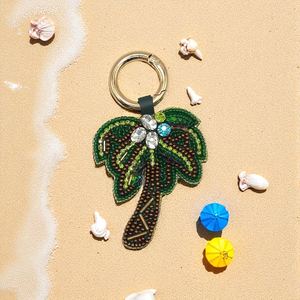 Customized Shape Beaded Hand Embroidered Eco-Friendly Fruit Pattern Keychain Gold Sequins Durable Classic Inlay Design <b>Bag</b> <b>Charm</b> - Product Image 3
