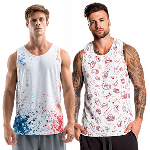 Men's Workout Fitness Wear Sublimation Singlet Tops Sleeveless Football Training Vest Men Quick Dry Sublimation Tank Tops - Product Image 1