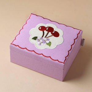 Small <b>Blue</b> square Magnetic Flip Embroidered Flower Watch Jewelry Travel Packaging <b>Box</b> Customized Fabric Jewelry <b>Storage</b> <b>Box</b> - Product Image 3