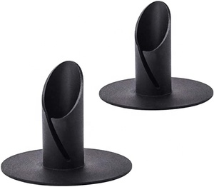 Axiom Home Accents – Ensemble de bougeoirs modernes coniques en fer noir et métal argenté, support de lanterne fait main, décoration d'intérieur, Noël - Product Image 2