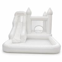 Toboggan gonflable blanc pour enfants pour parc d'aventure et usage résidentiel intérieur/extérieur en PVC écologique