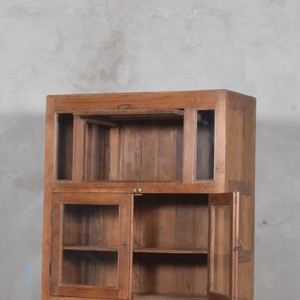 Vitrina de Exhibición de Madera Sólida con Puerta de Vidrio, Colección de Primera Calidad, Almacenamiento Vintage, Arte Antiguo del Himalaya - Product Image 3
