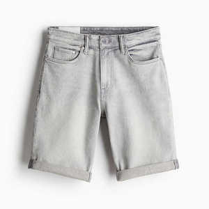 Shorts en jean décontractés pour hommes, coupe ample, style urbain chic, avec bords bruts, haute qualité, forte demande, avec marque privée - Product Image 2