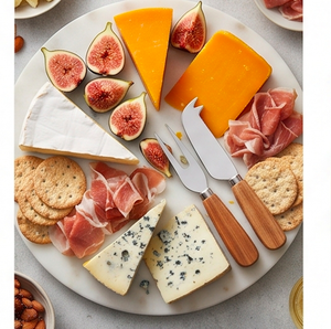 Juego de cuchillos para queso de acero inoxidable con mangos de madera, elegantes utensilios para servir, aptos para lavavajillas, para utensilios de cocina, camping y comedor - Product Image 5