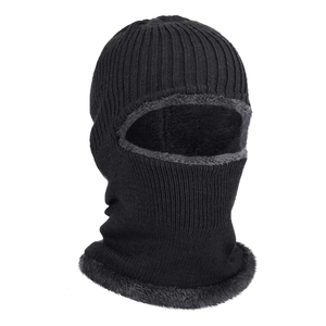 2026 Latest Khaki Ribbed Knit Balaclava With Fleece Lining <b>Winter</b> <b>Face</b> <b>Mask</b> Casual Style For Adults Balaclava - Product Image 3