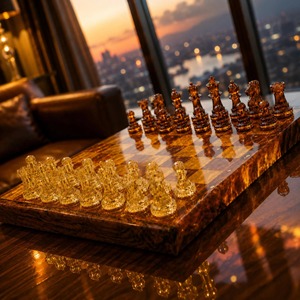 Échecs en résine de luxe faits à la main, pièces en époxy pour présentation, adaptées aux tailles standard, diverses couleurs disponibles - Product Image 5