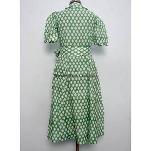 Robe d'été décontractée en coton pour femme, robe de fête évasée à fleurs avec ceinture décorative, impression numérique pour occasions décontractées et formelles - Product Image 6