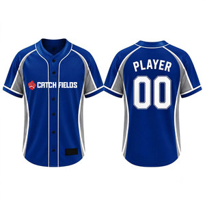 เสื้อเบสบอลผู้ชายแขนสั้นสีพื้นผ้าโพลีเอสเตอร์ 100% ระบายอากาศได้ดี ขายดีอันดับต้นๆ พร้อมปรับแต่งได้ - Product Image 1