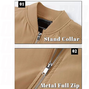Custom Baseball <b>Collar</b> Fall Windbreaker <b>Jackets</b> Zip-Up Coat with Pockets Polyester Wholesale Price Low Cost Bomber <b>Jackets</b> - Product Image 5