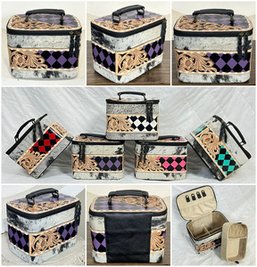 Estuche de Almacenamiento de Joyas de Cuero Vacuno Hecho a Mano, Organizador de Viaje con Patrón a Cuadros, Caja de Joyería Personalizada, Novedad 2026 - Product Image 3
