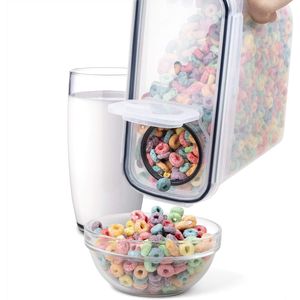 Set di 6 Contenitori Ermetici per Cereali Secchi Senza BPA, 4 da 4L + 2 da 2,5L, Dispenser in Plastica per Conservazione e Preservazione degli Alimenti - Product Image 4