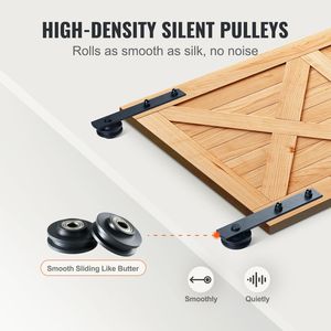 Kit Ferramenta per Porta Scorrevole in Alluminio da 3 Metri per Carico Pesante (150 kg) - Kit Binario per Porta Singola Larga 1,4-1,6 Metri, Spessore 3,3 cm - Product Image 5