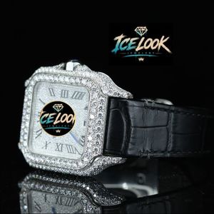 Montre à quartz avec cadran en acier inoxydable, lunette en cristal, chiffres romains analogiques, 20 mm, montre-bracelet de luxe unisexe, aspect diamant, bijoux de mode - Product Image 2