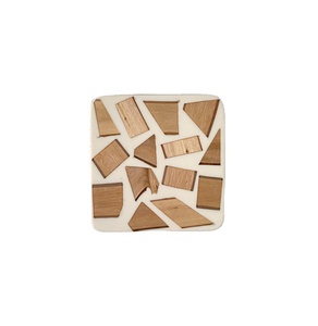 Posavasos de té de madera creativo aislamiento de resina portavasos Simple posavasos de cocina posavasos cuadrados para tazas de té para regalo de Navidad - Product Image 1