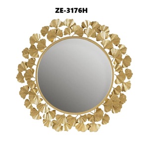 Miroir mural en forme de soleil plaqué or, décoration artistique glamour de style hollywoodien, design circulaire pour le salon, décoration intérieure ZE-3176T - Product Image 3