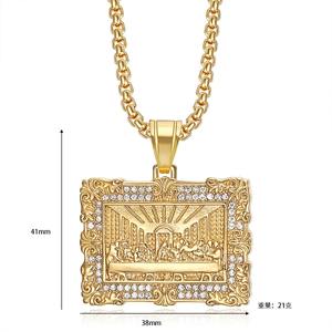 Collar de Acero Inoxidable 316 con Colgante de Joyería de Moda Hip Hop La Última Cena Iced Out para Hombres y Mujeres al por Mayor 2025 - Product Image 3