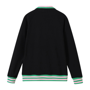 Sudadera AKA con Cierre de Cremallera, Unisex, Negra y Verde, de Felpa Premium, Estilo Casual Griego, Color Negro y Verde - Product Image 2