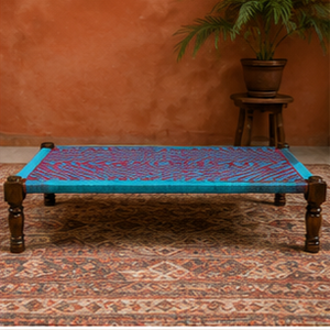 Handwoven Woven Rectangle Modern Bohemian Charpai <b>Bench</b> Artisanal Traditional Indian Design Eco-Friendly Durable Indoor Wooden - Product Image 3