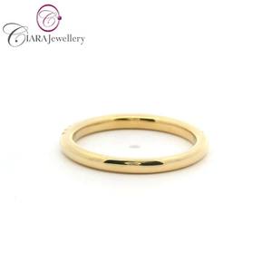 Alliance de mariage SIMPLE CLASSIQUE en or jaune massif 18 carats AU750 ou en or blanc avec diamant naturel pour les occasions de fête - Product Image 3