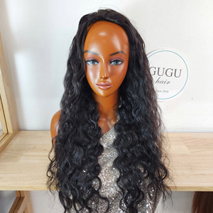 Unprocessed Deep Wavy <b>Half</b> <b>Wig</b> Vietnamese Raw Hair Vendors Super Double Drawn Hot Sale 8 inches - 40inches - Product Image 1