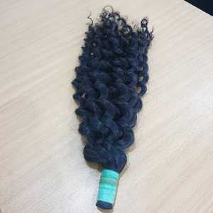 Curly Raw Virgin Indian Remy Hair Bundles Cuticle Aligned <b>Tangled</b> Free Premium Quality 100gr Loose Unthethered Extensions Perm - Product Image 2